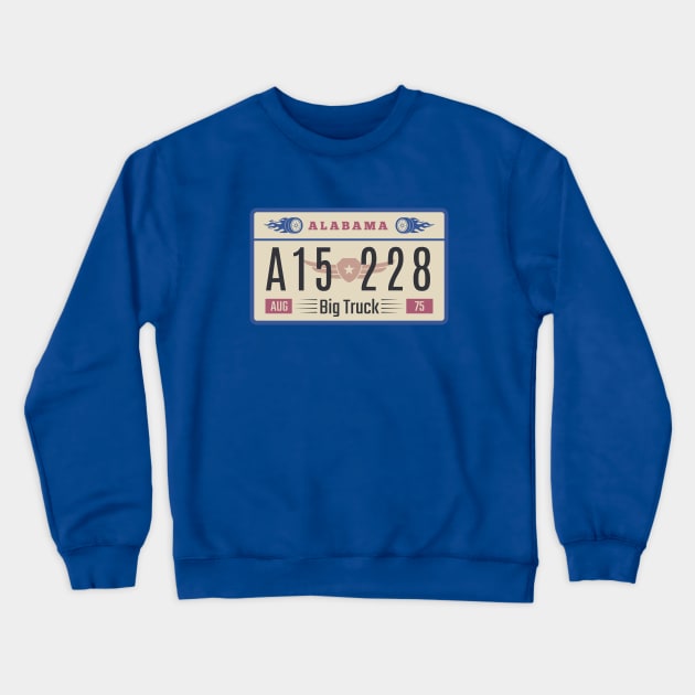 Alabama License Plate Crewneck Sweatshirt by kani